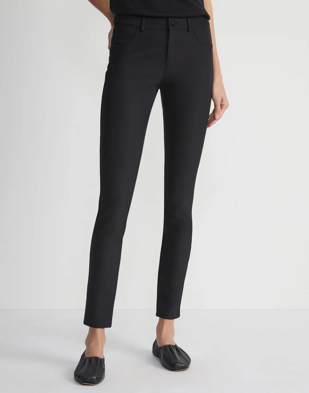 Lafayette 148 Mercer Pant Black Stretch Skinny Ankle, Corporate Work US 4, Small